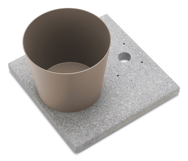 acquista Base con Vaschetta per Fontane con Ghiera Grande 40x40x5 cm in Cemento Belfer 42/BSE/3 Tortora