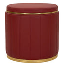 Puff con Contenitore London Rosso Ø46,5x44 cm in Pino e MDF e Spugna e Metallo e PU      
