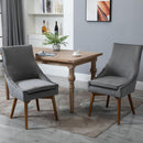Set 2 Sedie Imbottite in Legno e Velluto  Grigio