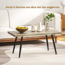 Tavolino da Caffè Stile Nordico 100x50x45 cm con Piedini Regolabili in Legno e Acciaio Nero e Rovere      