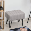 Panca Imbottita 50x35x43,5 cm in Metallo e Peluche  Grigia