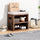 Panca Scarpiera da ingresso Industrial 44x30x40 cm con Cuscino Imbottito e Mensola Marrone Beige