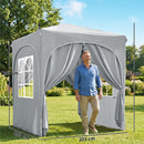Gazebo Pieghevole da Giardino 200x200 cm UPF50+ Portatile in Tessuto Oxford Grigio Chiaro      