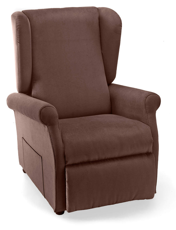 Poltrona Alzapersona Elettrica 2 Motori 75x107x84 cm in Tessuto Dispositivo Medico 1 Marrone online