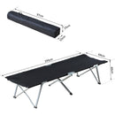 Letto da Campeggio Pieghevole in Metallo e Tessuto Oxford 193x64x40 cm  Nero