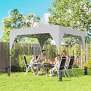 Gazebo Pieghevole 296x296x270 cm con Prese d'Aria Sacchi di Sabbia e Borsa in Tessuto Oxford e Metallo Grigio Scuro      