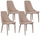 Set 4 Sedie 47x45x46 cm in Similpelle da Interno Tortora