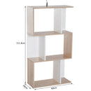 Libreria da Parete Moderna con 3 Ripiani Legno Naturale e Bianco 60x24x111.4 cm 