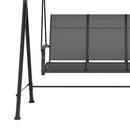 Dondolo da Giardino 3 Posti 195x118x170 cm con Tettuccio Parasole Regolabile Grigio Scuro  