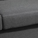 Divano 2 Posti 185x81x78 cm in Tessuto Effetto Lino Grigio