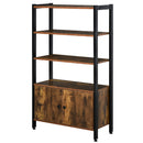 Libreria Moderna 3 Ripiani e Armadietto 70x30x120 cm in Metallo e Legno Truciolare Marrone