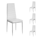 Set 4 Sedie 41x41x96 cm in Similpelle da Interno Bianche