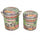 Set 2 Pouf Contenitore Tondo in MDF Verde