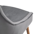 Set 2 Sedie Imbottite in Legno e Velluto  Grigio