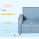 Poltrona per Bambini 49x45x44 cm con Imbottitura in Tessuto Blu      
