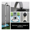 Doccia da Giardino ad Acqua Fredda in Alluminio con Timer e Lavapiedi Sined Luna Bianco 