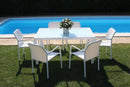 Tavolo Azore 150x90 cm in Wicker Bianco