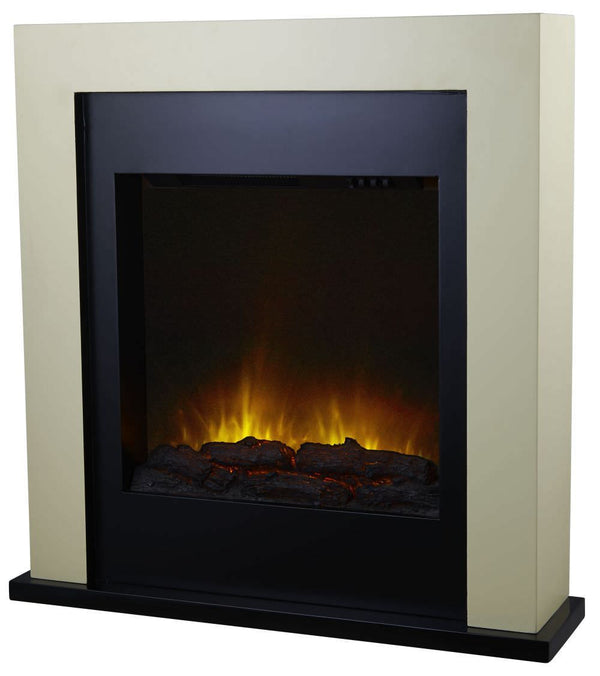 Camino Elettrico da Pavimento Effetto Fiamma 2000W CheminArte Avoriaz Bianco Crema e Nero prezzo