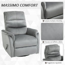 Poltrona Relax Reclinabile Manuale in Tessuto Grigio