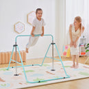 Sbarra Ginnastica Artistica per Bambini 3+ Anni 154x106,2x88,5-128,5A cm con Altezze Regolabili in 5 Posizioni in Acciaio Verde      