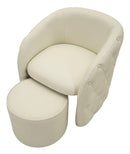 Poltrona con Puff Zagabria 75x76x80 cm in Pino e MDF e Spugna e PU      