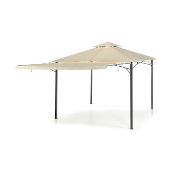 Gazebo a Vela da Giardino 3.35x3.35m Telo in Poliuretano Tettoia con Chiusura a Gas e Ventilazione Taddei New Ibiscus Beige prezzo