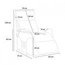 Poltrona Alzapersona Elettrica 1 Motore 60x73x104 cmin Similpelle Grigio