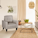 Poltrona 90x72x91 cm in Tessuto Effetto Lino Beige