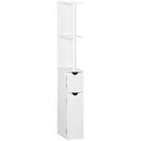 Mobile a Colonna 2 Ripiani 2 Armadietti 15,2x29,8x118 cm in MDF e Legno Truciolare Bianco