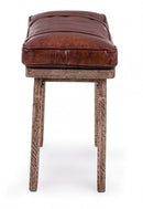 Sgabello Charleston Rettangolare in Pelle
