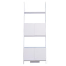 Libreria Scaffale 3 Ripiani 2 Armadietti Design Moderno in Legno Bianco 70x40x195 cm 
