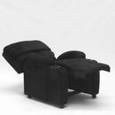 Poltrona Relax Reclinabile Manuale 100x76x94 cmin Microfibra Nero