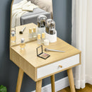 Consolle Trucco 50,5x41x134,5 cm con Specchio e Cassetto in Truciolato Naturale