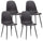 Set 4 Sedie 44x50x85 cm in Similpelle Nero