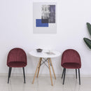 Set 2 Sedie Imbottite 50x54x79 cm in Velluto  Bordeaux