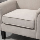 Poltrona d'Arredo in Stile Nordico con Braccioli 79x78x87 cm in Legno e Poliestere Grigio e Marrone