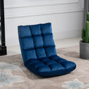 Poltrona da Terra 55x71x53,5cm con Schienale Reclinabile fino 180° e Imbottitura Spessa in Velluto Blu      