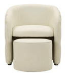 Poltrona con Puff Zagabria 75x76x80 cm in Pino e MDF e Spugna e PU      