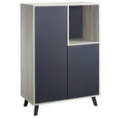 Libreria Moderna 80x40x120 cm 2 Ante 1 Ripiano Grigio Scuro
