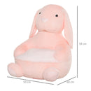 Poltroncina per Bambini 60x50x59 cm in Peluche Coniglio Rosa