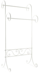 Portasciugamani a Stelo in Ferro Battuto 47x32x97 cm Soriani Bianco