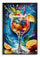 Stampa Decorata su Tela Laccata con Cornice Cocktail 62x3,5x92 cm in Abete e Tela e Plastica