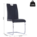 Set 2 Sedie Design Moderno in Metallo con Rivestimento in Pelle PU Nero 
