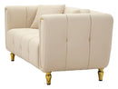 Divano Alma Crema con Cuscini 81x155x71 cm in Legno e Poliestere      