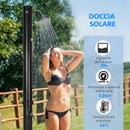 Doccia Solare 15,5x15,5x222 cm da 20L con Rubinetto Inferiore e Temperatura Regolabile Nero  