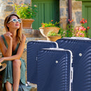 Set 3 Valigie Rigide con Ruote Easy Roll Trolley Bagaglio da Viaggio Blu      