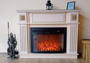 Camino Elettrico da Pavimento 92,9x120x28 cm Effetto Fiamma 1500W Miracle & Zakinthos Avorio