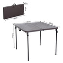 Tavolo da Campeggio Picnic Richiudibile a Valigetta in Polietilene 88x86x71,5 cm  Marrone