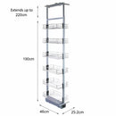 Colonna Estraibile per Mobile da Cucina 6 Cestelli H190-220 cm in Acciaio Inossidabile