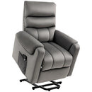 Poltrona Alzapersona Elettrica 1 Motore 79x97x103 cm in Poliestere Effetto Velluto Grigio Scuro
